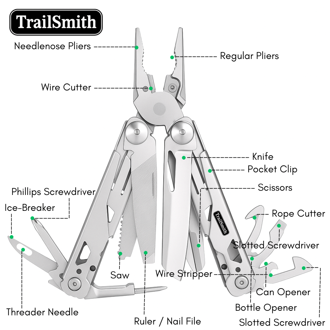 TrailSmith 19-in-1 Multitool with Accessory Kit